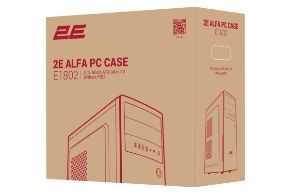 2E Корпус Alfa E1802 без БЖ 4xUSB3.0, VGA 320мм, ATX, чорний