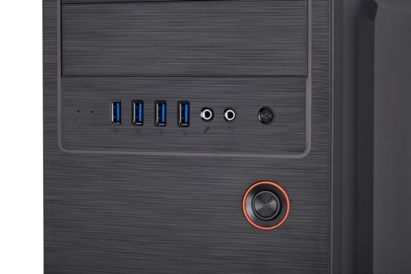 2E Корпус Alfa E1802 без БЖ 4xUSB3.0, VGA 320мм, ATX, чорний