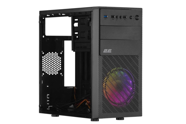 2E Корпус Basis RD850 без БП 1xUSB3.0, 2xUSB2.0 1×120мм ARGB VGA 290мм Acrylic Side Panel mATX чёрный