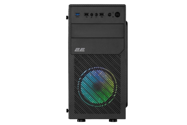 2E Корпус Basis RD850 без БП 1xUSB3.0, 2xUSB2.0 1×120мм ARGB VGA 290мм Acrylic Side Panel mATX чёрный