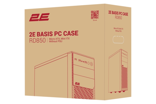 2E Корпус Basis RD850 без БП 1xUSB3.0, 2xUSB2.0 1×120мм ARGB VGA 290мм Acrylic Side Panel mATX чёрный