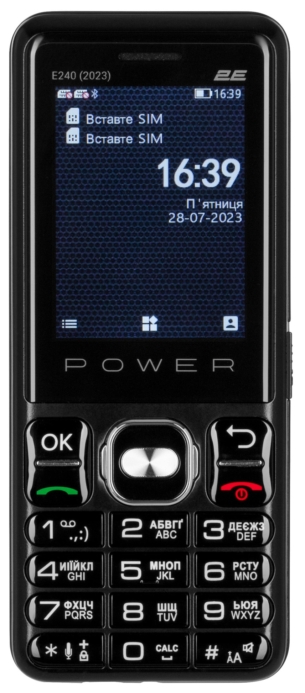 2E Мобильный телефон E240 2023 2.4″ 2SIM, 2500mAh, Черный