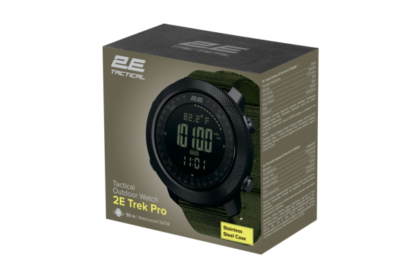 2E Tactical Тактичний годинник Trek Pro Black-Green з компасом, барометром та крокомір