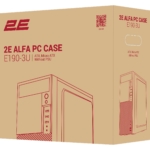 2E Корпус Alfa E190-3U без БЖ 2xUSB3.0, 1xUSB2.0, VGA 320мм, ATX, чорний
