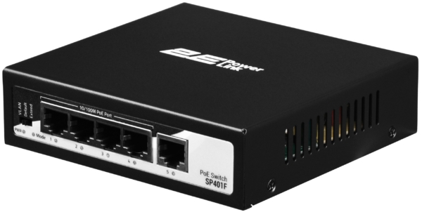 2E Коммутатор PowerLink SP401F 5xFE (4x FE PoE, 1xFE Uplink, 55W), неуправляемый