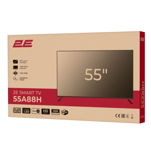2E Телевизор 55″ MiniLED 4K 60Hz Smart WebOS Black