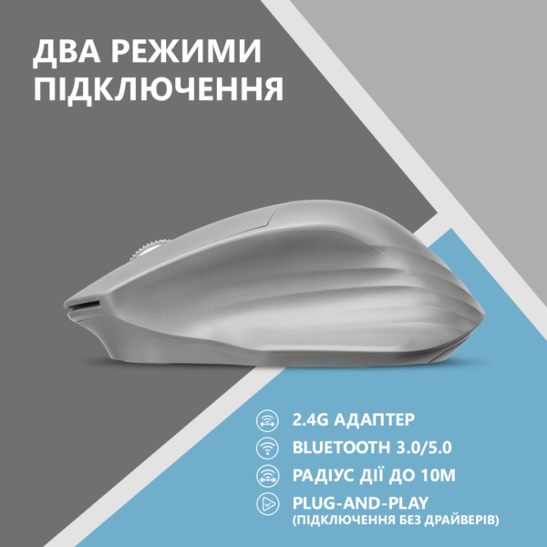 2E Мышь MF280 Silent WL BT Gray