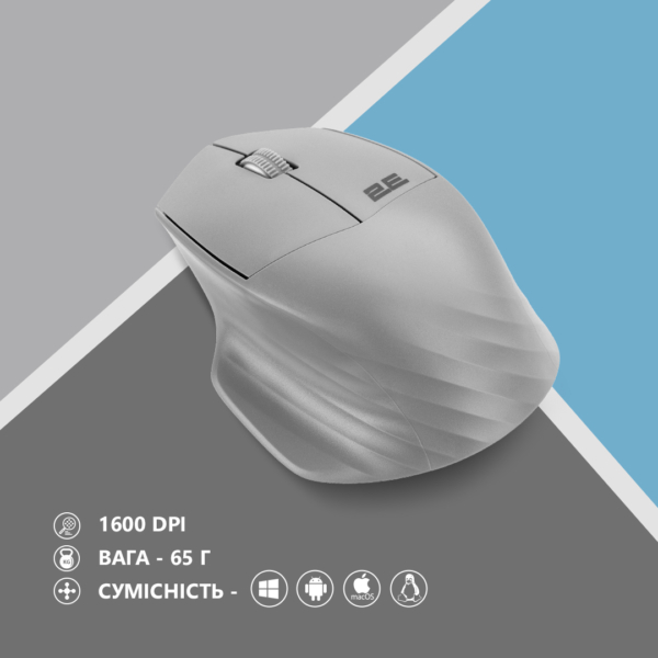 2E Мышь MF280 Silent WL BT Gray
