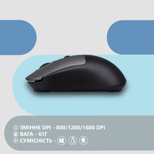 2E Мышь MF218 Silent WL BT Black/Gray