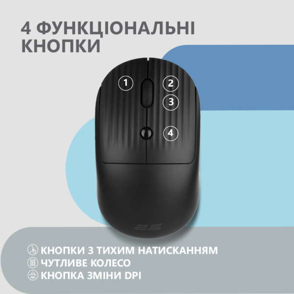 2E Миша MF218 Silent WL BT Black