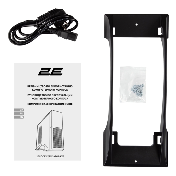 2E Корпус S613ARGB-400, з БЖ 2E 400W-SFX, 1xUSB3.0, 1хUSB Type-C, 1×80мм, Micro ATX/ Desktop, чорний