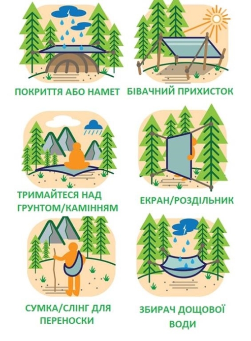 2E Tactical Дощовик-пончо, Тип 1, зелений