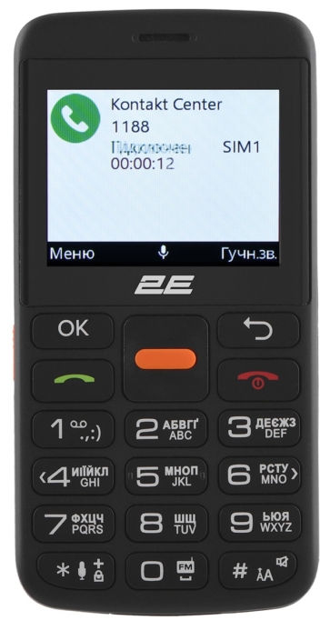 2E Мобильный телефон T180 MAX 2.3″ 2SIM, 1000мА•ч, черный