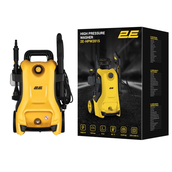 2E Минимойка высокого давления AquaClean 150, 2000Вт, 150бар, 450л/ч, шланг 8м, 8.84кг