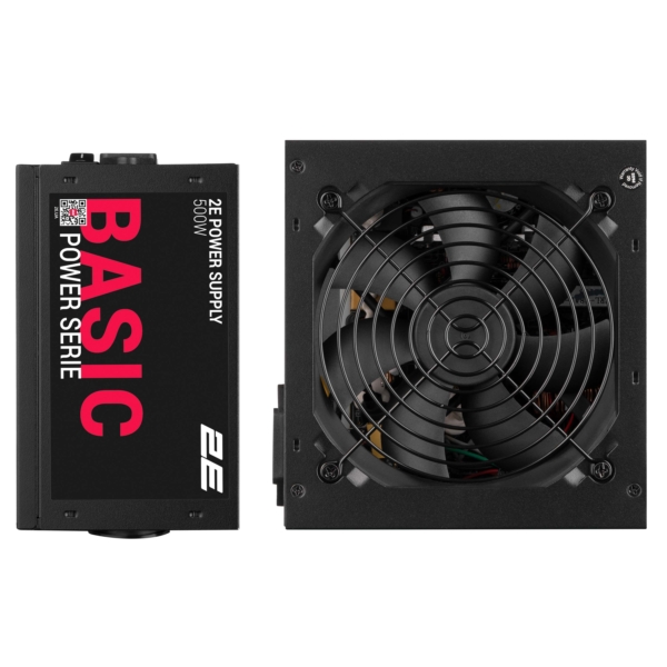 2E Блок живлення Basic Power (500W), 80%, 120мм, 1xMB 24pin(20+4), 1xCPU 8pin(4+4), 3xMolex, 4xSATA, 2xPCIe 8pin(6+2)