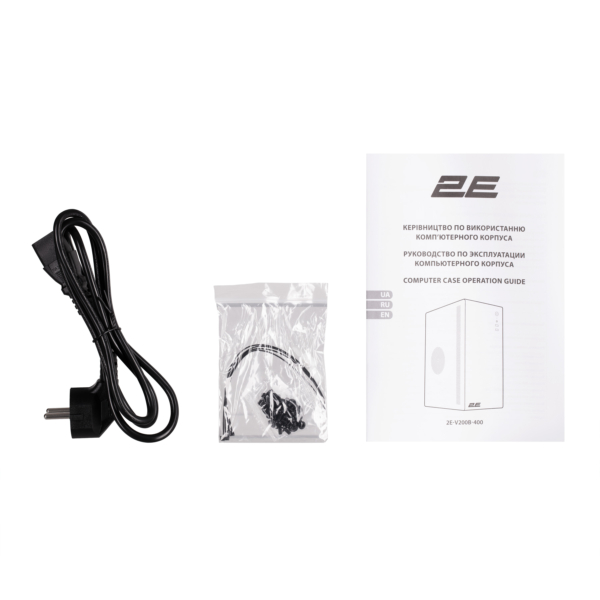2E Корпус Credo V200B-400, з БЖ 2E ATX400, 2xUSB3.0, 1×80мм, VGA 250мм, mATX, чорний
