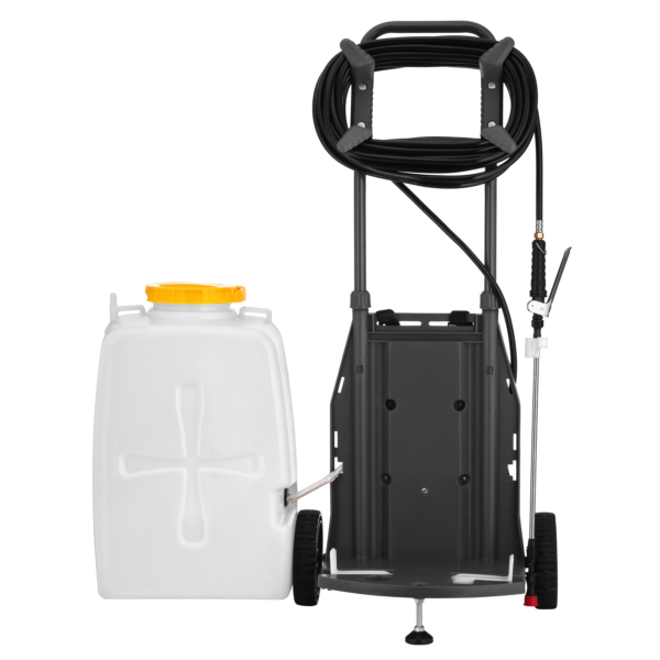 2E Опрыскиватель аккумуляторный AquaSpray 40LR 40л 12В 1х12А·час 7бар 6л·мин 14.5кг вольтметр колеса шланг 15м