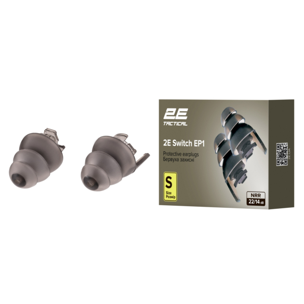 2E Tactical Бервуха захисні Switch EP1 Black з перемикачем, розмір S, NRR 22/14 dB, пасивні