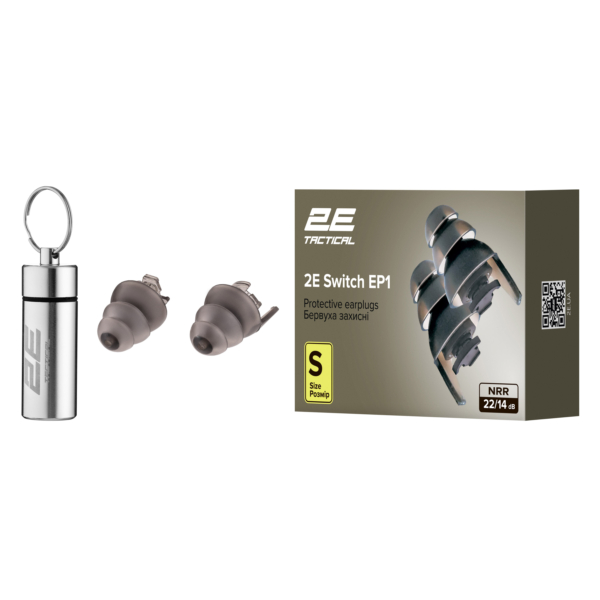 2E Tactical Бервуха захисні Switch EP1 Black з перемикачем, розмір S, NRR 22/14 dB, пасивні