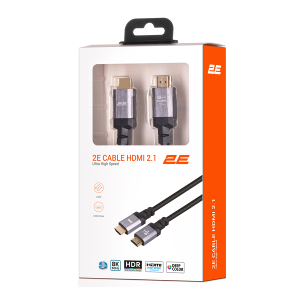 2E Кабель HDMI (M/M), 1.8м, 2.1, 4K/120Hz, 8K/60Hz 48Gbps, Ultra High Speed, черный