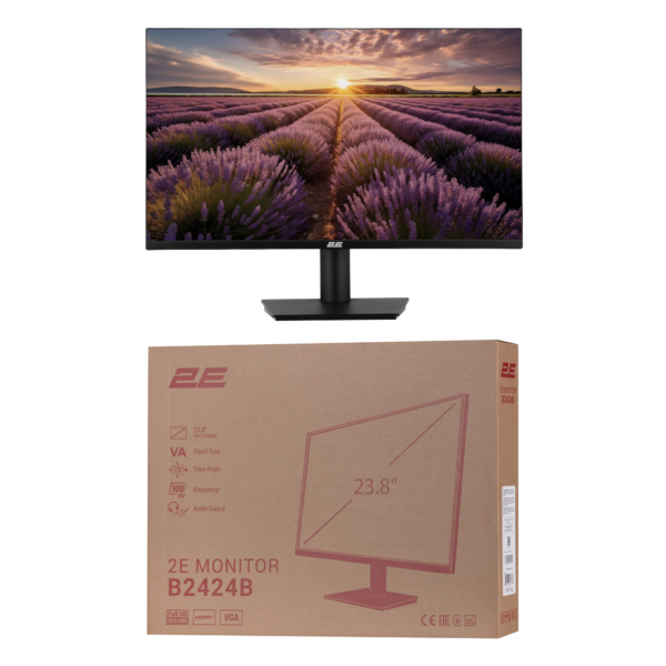 2E Монитор 23.8″ B2424B D-Sub, HDMI, VA, 100Hz, FreeSync