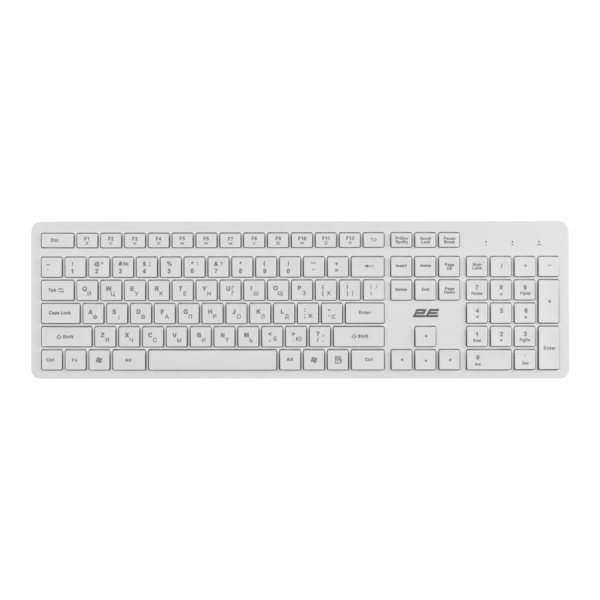 2E Клавіатура мембранна 2E KS260 106key, WL, EN/UK, білий