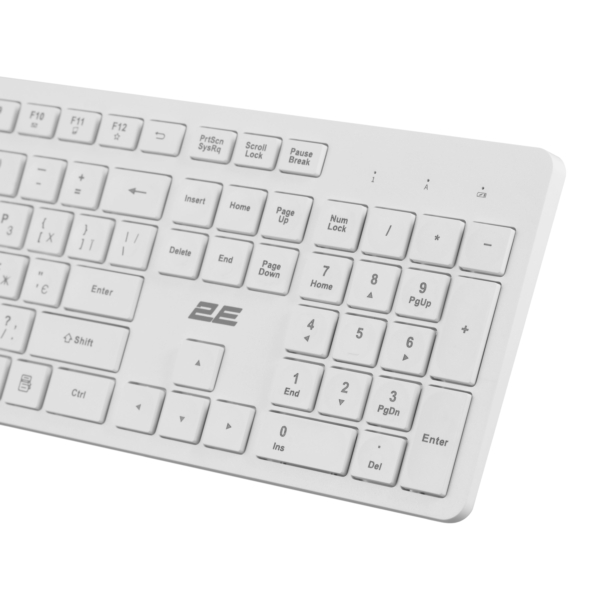 2E Клавіатура мембранна 2E KS260 106key, WL, EN/UK, білий