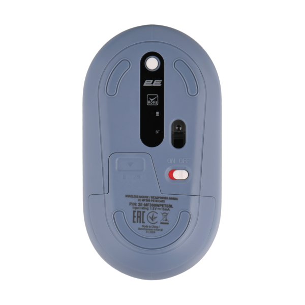 Миша 2E MF300 PETS:CATS Silent WL BT, синійМиша MF300 PETS:CATS Silent WL BT, синій
