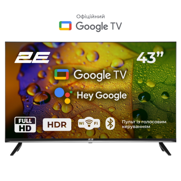 2E Телевизор 43″ LED FHD 60Hz Smart Google TV Black