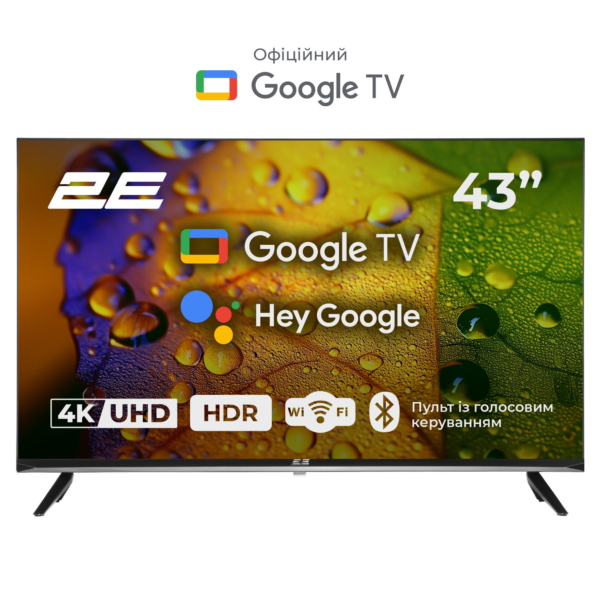 2E Телевизор 43″ LED 4K 60Hz Smart Google TV Black