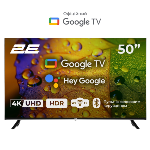 2E Телевизор 50″ LED 4K 60Hz Smart Google TV Black
