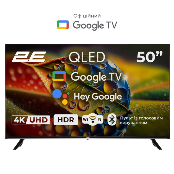 2E Телевизор 50″ QLED 4K 60Hz Smart Google TV Black