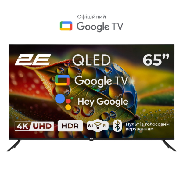 2E Телевизор 65″ QLED 4K 60Hz Smart Google TV Black