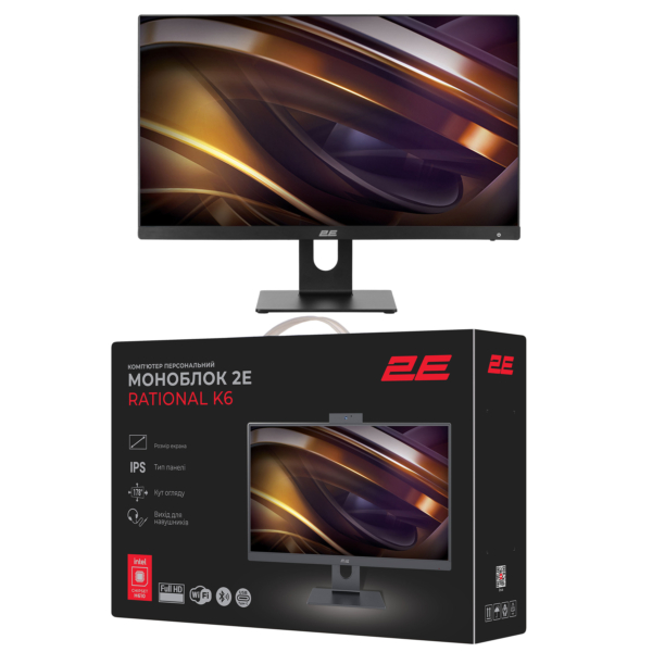 2E ПК Моноблок Rational K6 23.8″ FHD IPS Intel i3-12100, 16Gb, F512GB, UMA, H610, K6.610, 120W, FreeDos, черный