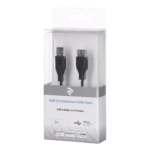 2E Кабель USB-A (AM/AF), 3m, black