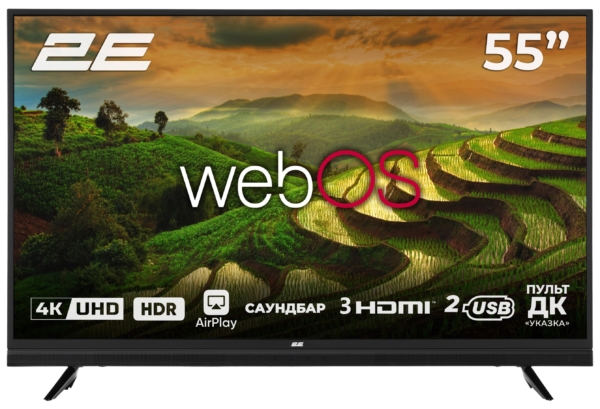 2E Телевизор 55″ LED 4K 50Hz Smart WebOS Black soundbar