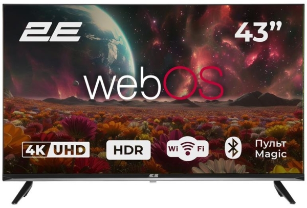 2E Телевизор 43″ LED 4K 60Hz Smart WebOS Black