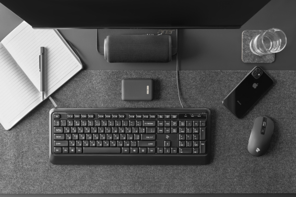 2E Клавіатура мембранна KS130 105key, USB-A, EN/UK/RU, чорний