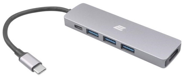 Хаб 2E USB-C 5в1 Slim Aluminum Multi-Port, сірий